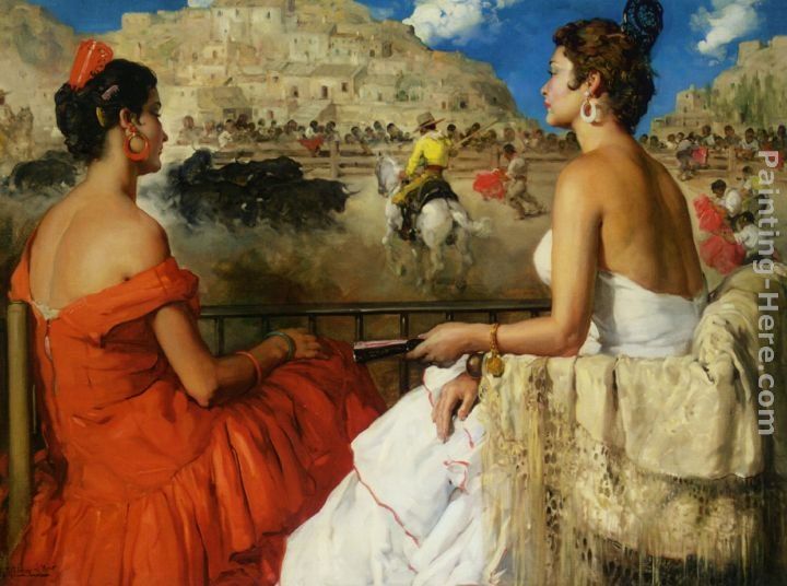 Francisco Rodriguez San Clement Presenciando una corrida de toros